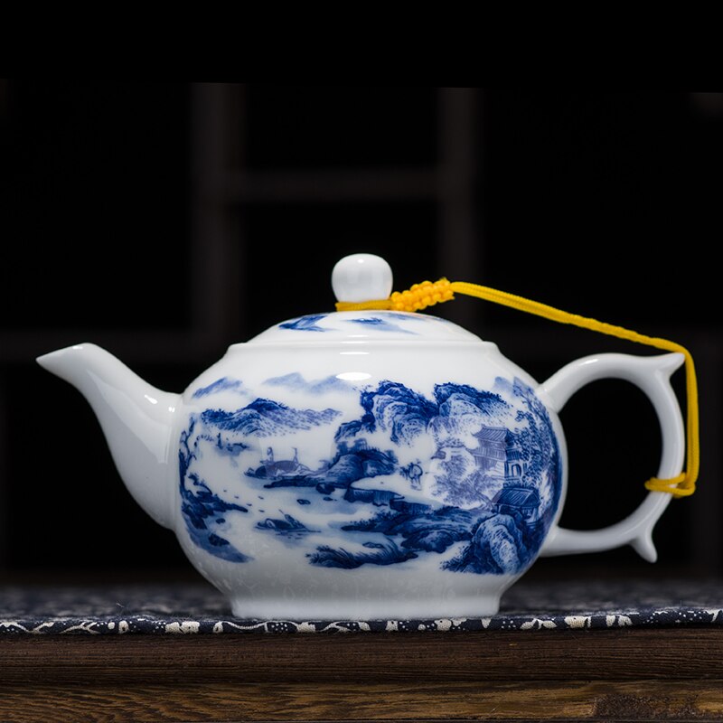 CHANSHOVA China Blau und weiß dünne porzellan teekanne Hohe kapazität 320ML 1L Keramik Tee topf traditionellen chinesischen Tee-einstellen: 320ml-E