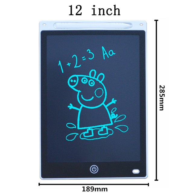 12 inch Portable Smart LCD Writing Tablet Electronic Notepad Drawing Graphics Handwriting Pad Board ultra-thin Board: white