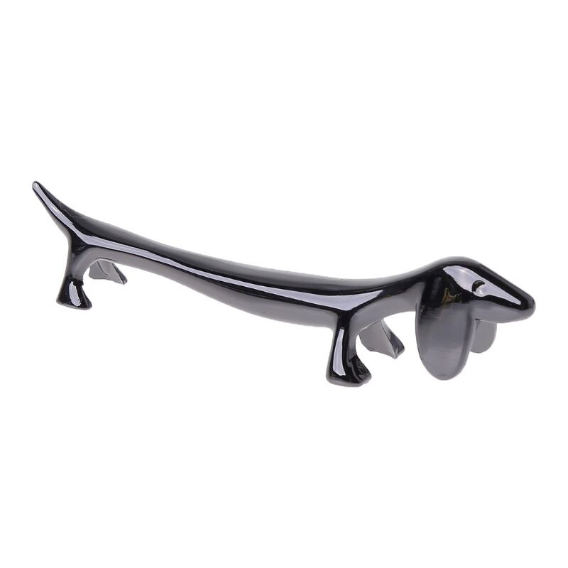 Zinc Alloy Lovely Dog Chopsticks Stand Rack Spoon Fork Knife Rest Storage Holder Decoration: Black