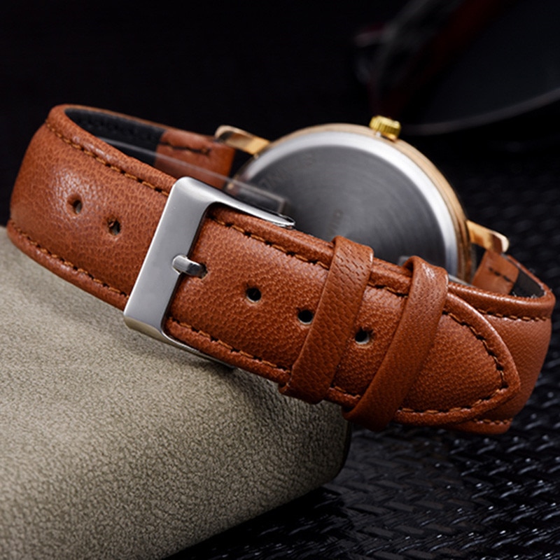 2022 Women Arabic Numerals Dial Watches Leather Watchband Quartz Clock Zegarek Damski