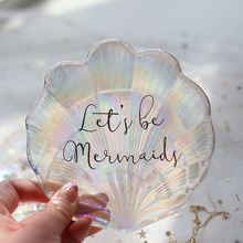 Mermaid Shell Glazen Schaaltje Kleine Fancy Sieraden Opbergvak Ring Trinket Dish Bruiloft Decoratie Voor Meisjes