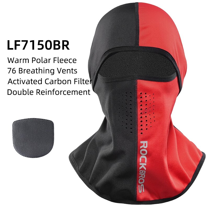 ROCKBROS Winter Warm Halten Winddicht Radfahren Maske Fleece Thermische Radfahren Gesicht Maske Balaclava Ski Maske Angeln Skifahren Hut Headwear: LF7150BR