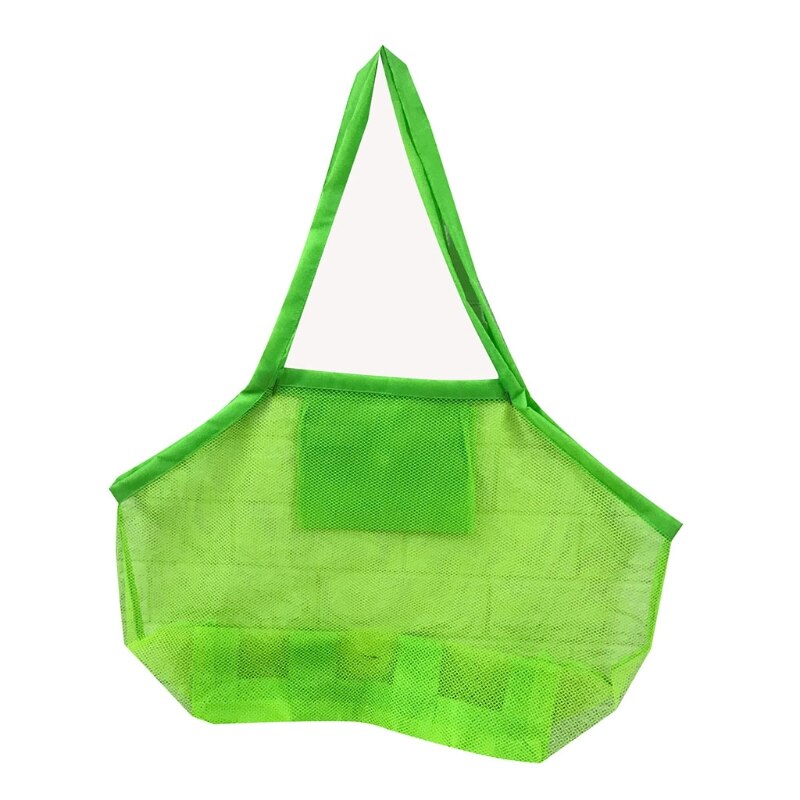 Mesh Beach Bag Extra Large Net Tote for Kid’s Sand Pool Supplies Big Size Quick Dry Shell Storage: green