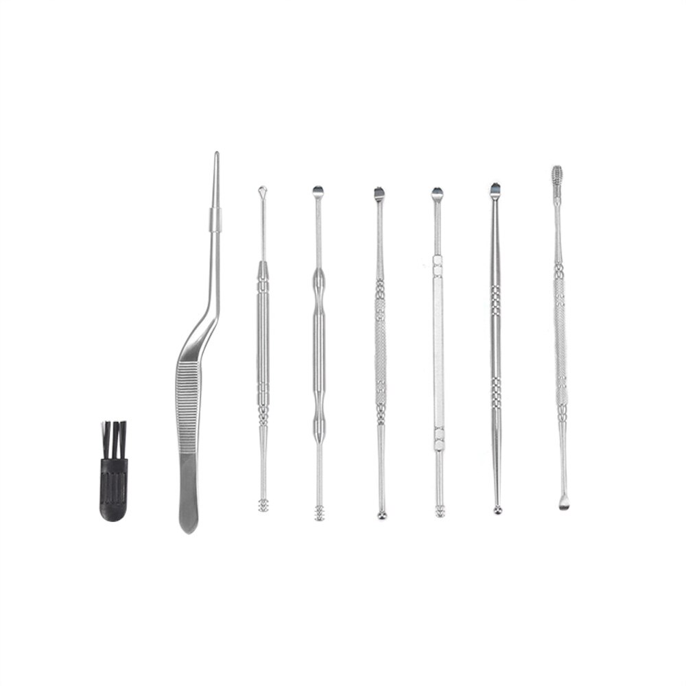Baby Safe Care Products Ear Cleaning Set Spiral Ear Wax Cleaner Removal Tool Curette Ear Pick Cleaner Curved Tip Tweezer