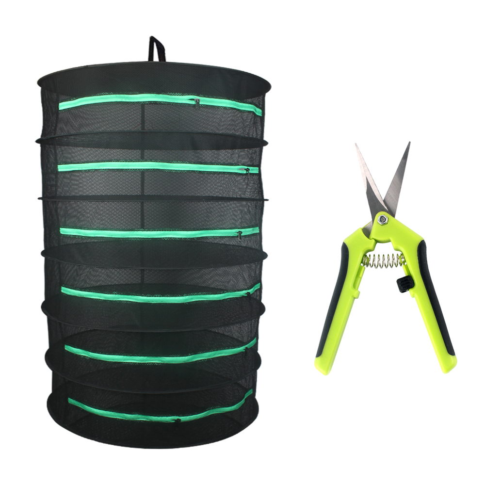 Casolly Black Herb Drying Rack W/Green Zipper,Scissors for Free