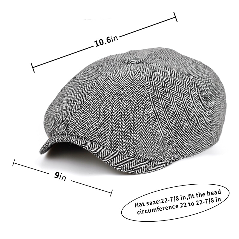 Gorros de invierno y otoño para hombre y mujer, Unisex, de Tweed cálido, octogonal, de Detective, Retro, planos, novedad de