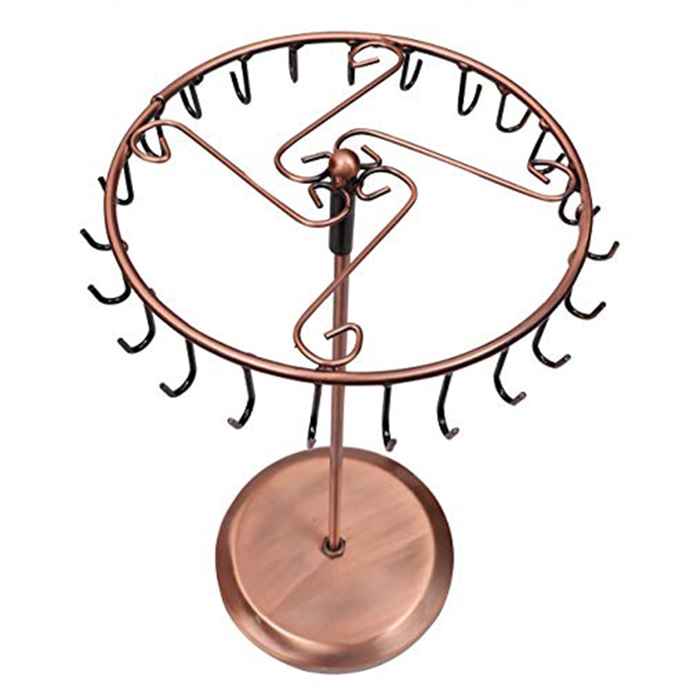 23 Hooks Rotating Necklace Display HolderRack Metal Storage Shelf Jewelry Hanger Pendant Bracelet Jewelry Stand Rack