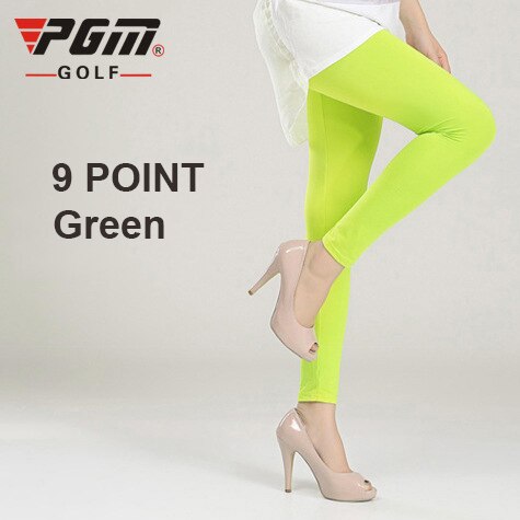 PGM Golf Frauen Elastische Leggings Strumpf Sonnencreme Eis Seide Panty-Schlauch Golf Hosen Ich bin Freien Anti-Uv Dünne Glatte Lange Bein socken: 9 Punkt Grün / M(Pro 40-60kg)