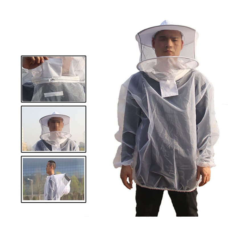 2 st biodlare biodling mössa slöja kappa kläder jacka hoodie ansiktsöverdrag mygga biodling skydd skydda bin verktyg