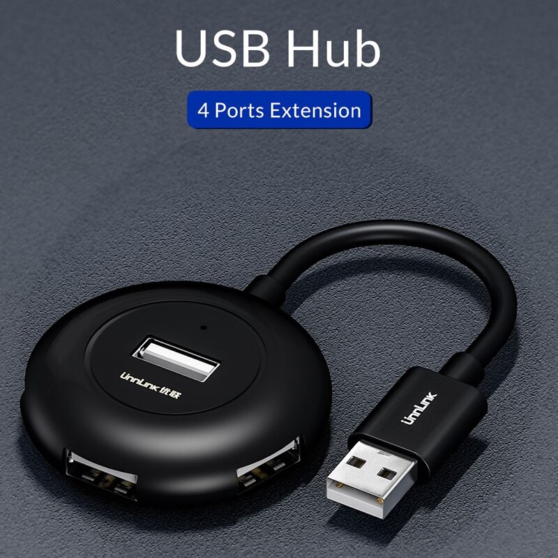 Unnlink 4 Hafen USB Hub 2,0 USB Splitter hoch Geschwindigkeit 480Mbps USB Verlängern 0,25 M für Schreibtisch Laptop Computer Notizbuch