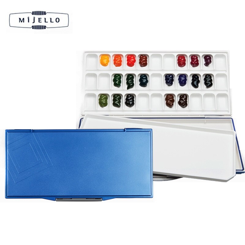 Paleta de acuarela MIJELLO Artist 33, fusión de 33 colores, gran capacidad, MWP-3033 hidratante, mantiene las pinturas frescas para