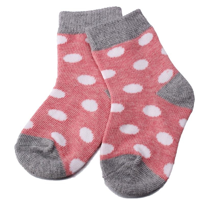 4 Paare Baby Kleinkind Jungen Mädchen freundlicher Weiche Baumwolle Socken Streifen Polka Punkt SocksColors: Rosa Größen: M (1-3 Jahre)