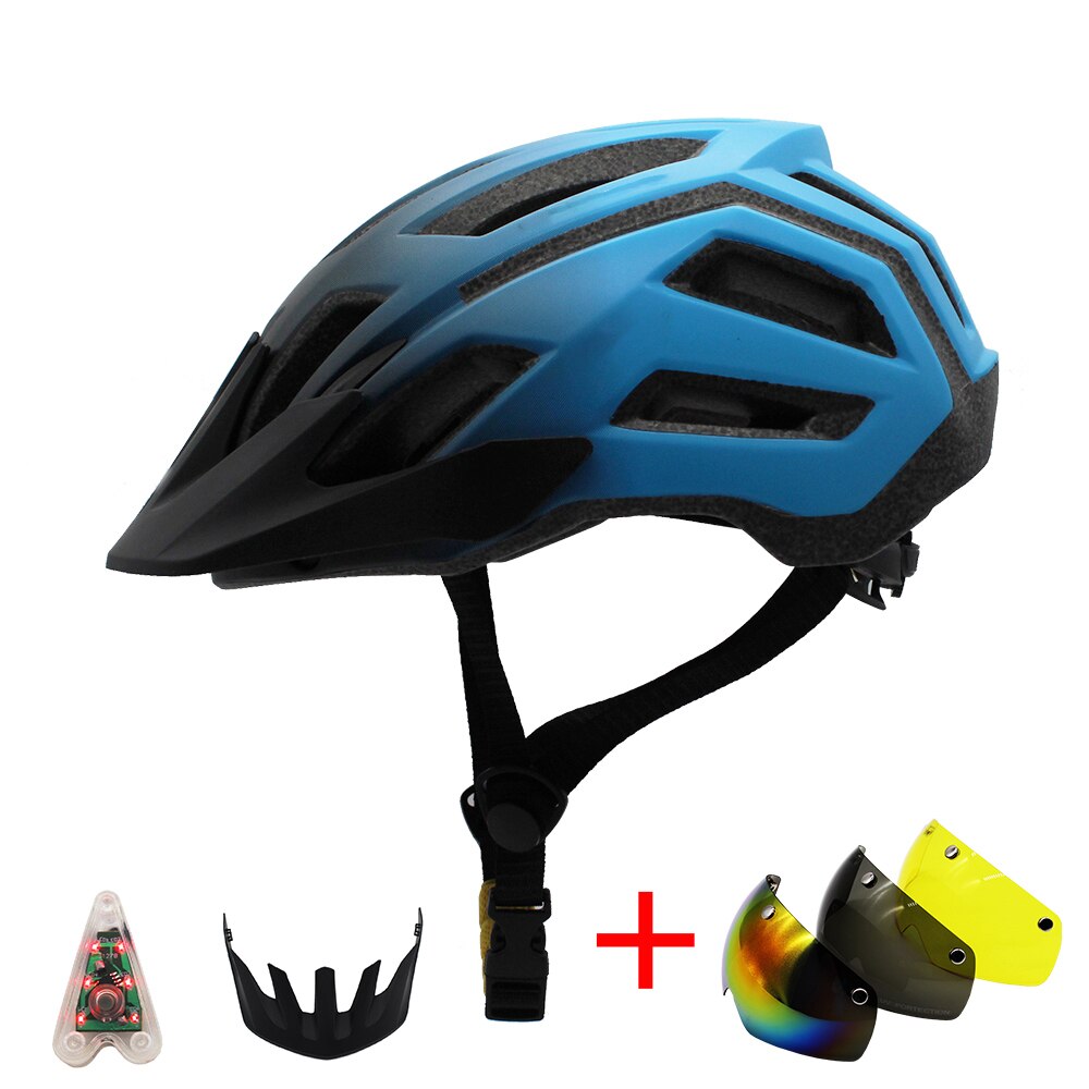 Bicycle Helmet Men EPS Integrally-molded Breathable Cycling Helmet Women Goggles Lens Aero MTB Road Bike Safety Helmet