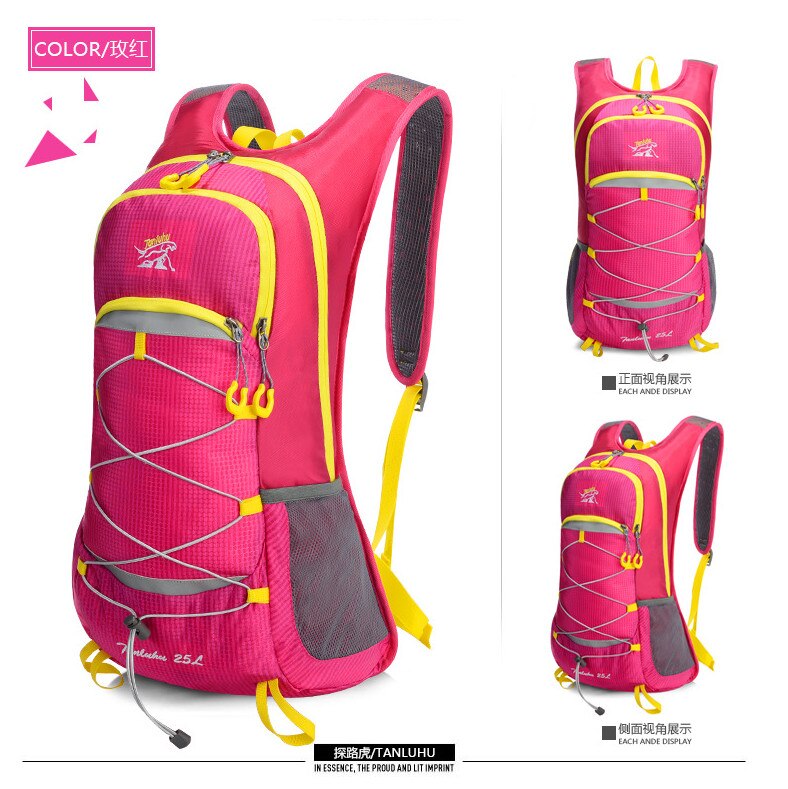 Lauf Marathon- Tasche TANLUHU 674 Nylon 25L Sport Tasche Radfahren Rucksack Für 2L Wasser Tasche Ich bin Freien Klettern Wandern Tasche: Rose Nein Wasser Tasche