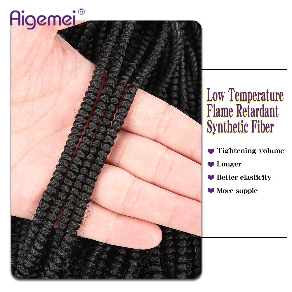 Aigemei Nubian Twist thin spring twist Crochet Hair Braids Hair-Extensions Low Temperature Flame Retardant Synthetic Fiber