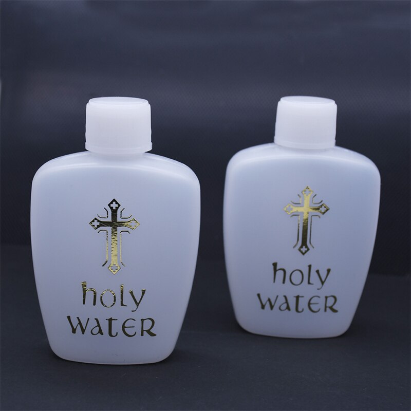 60Ml Plastic Fles Water Religieuze Artikelen Pasen Heilige Water Fles Met Goud Blokkeren Heilige Water Fles Religieuze Supply