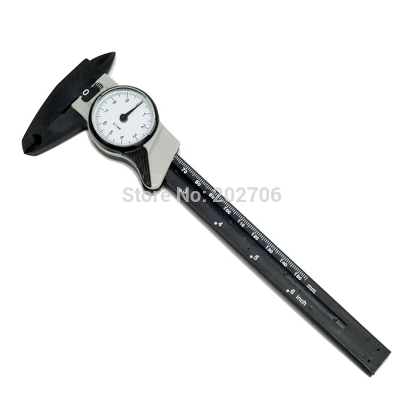 1 set 6 Inch 150mm Dial Caliper Plastic Vernier Caliper 4 Way Gauge Micrometer portable plastic tape meter measuring caliper