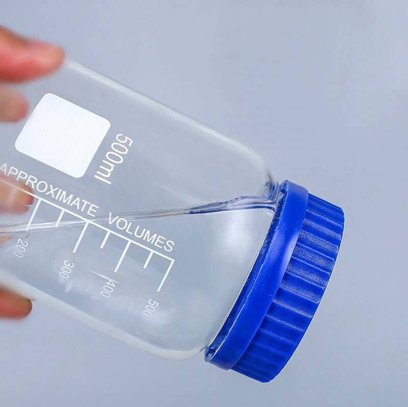 250ml/500ml/1000ml Thicken Glass Sealed Bottle Big Mouth Chemical Reagent Sample Bottle with Screw Cap For Laboratory Container