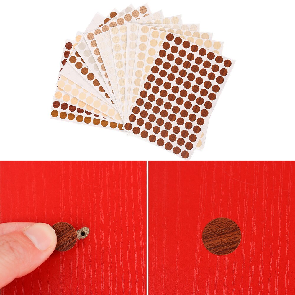 96Pcs/Sheet 15 Mm Meubels Schroef Cover Caps Stickers Zelfklevende Decoratieve Films Hout Ambacht Bureau Kast Ornament