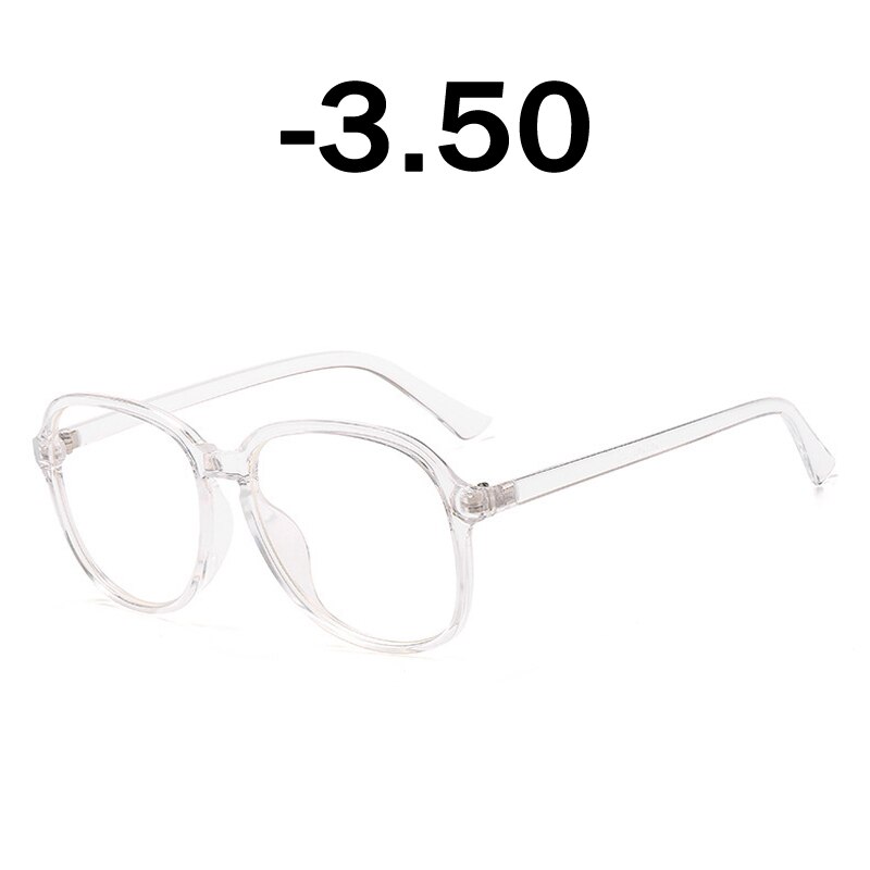 Elbru gennemsigtige runde briller klart stel kvinder brille nærsynethed briller briller stel nørd optiske stel klar: Klar   -3.50