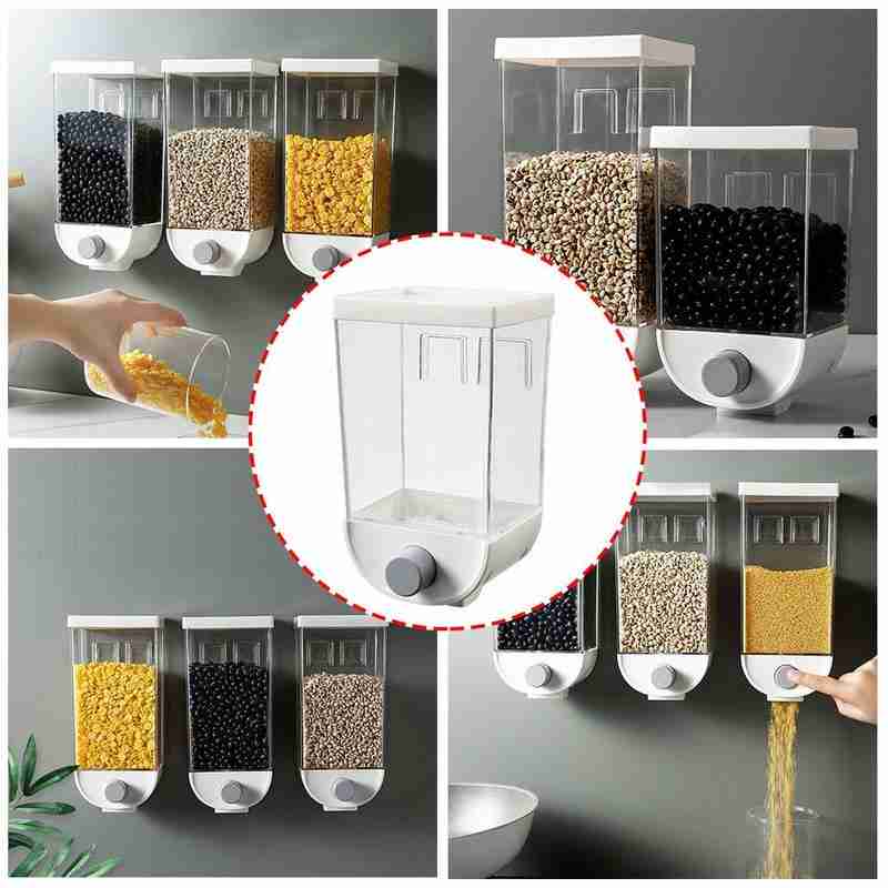Boîte de rangement de céréales distributeur | Distributeur de farine d'oalosa, conteneur mural de stockage de grains, réservoir de céréales Gadgets cuisine H7K1 de 1000ml/1500ml