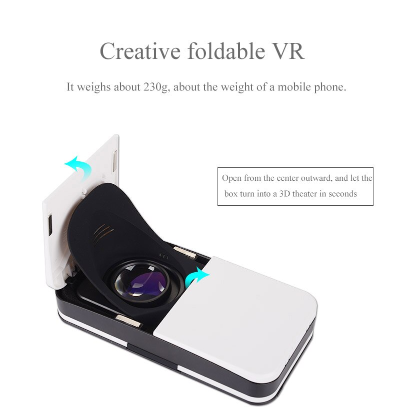 TOP VR mini teléfono móvil bolsillo especial gafas plegables 3D VR gafas de realidad virtual para teléfono móvil