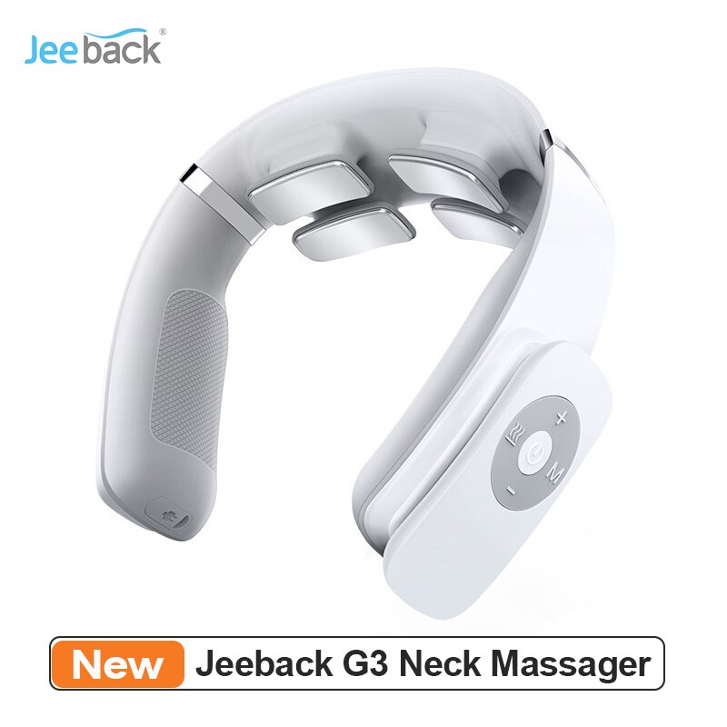 Jeeback  g3 -neck massageapparat lindra nacksmärta tiotals puls elektrisk trådlös kontroll 4 huvud vibrator uppvärmning cervikal massager: Default Title