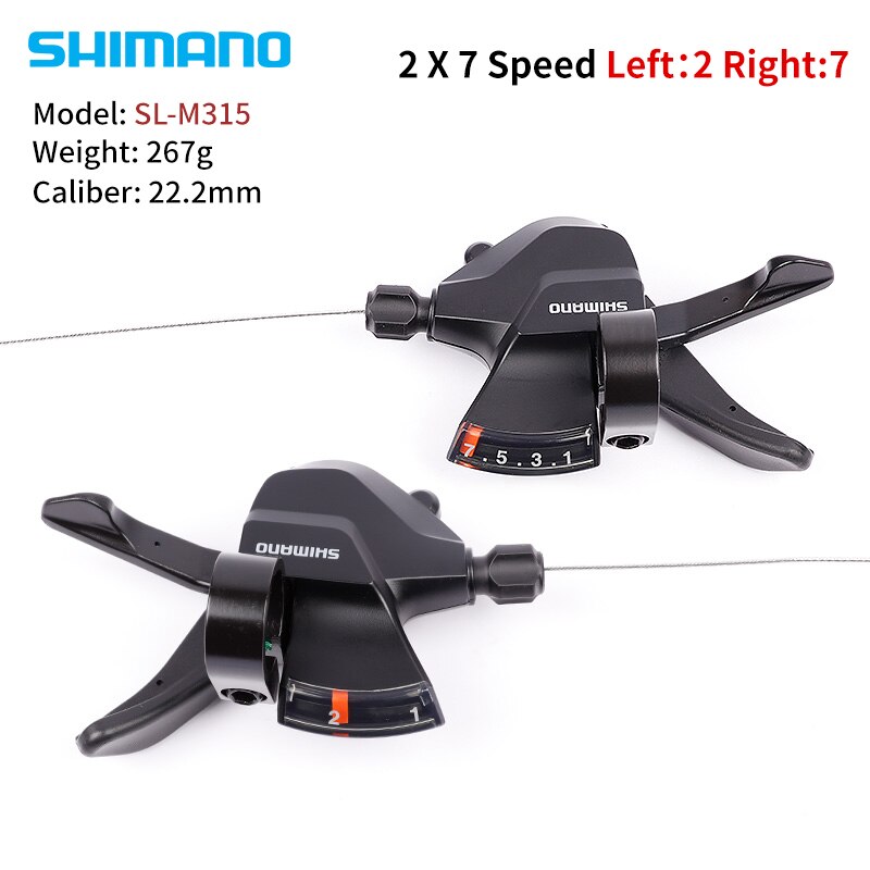 SHIMANO Altus SL-M315 SL-M310 MTB Shifter 2X7 2X8 3x7 3x8 2 3 7 8 14 16 21 24 S Speed Mountain Bike Shift Lever Trigger Set: SL-M315  2x7 speed