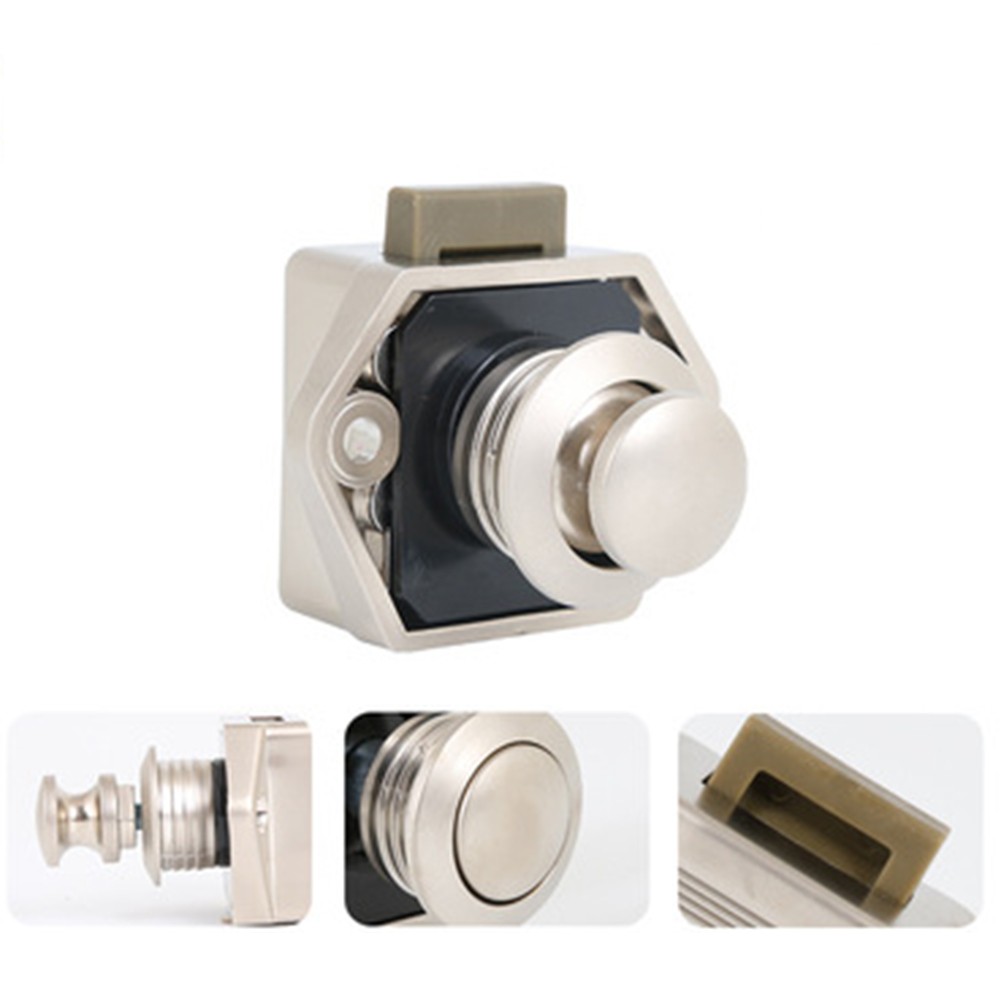 Push Button Drawer Cupboard Door Catch Lock Catch Hide Door Lock Handle Camper Caravan Motor Home Cupboard Cabinet Catch Lock
