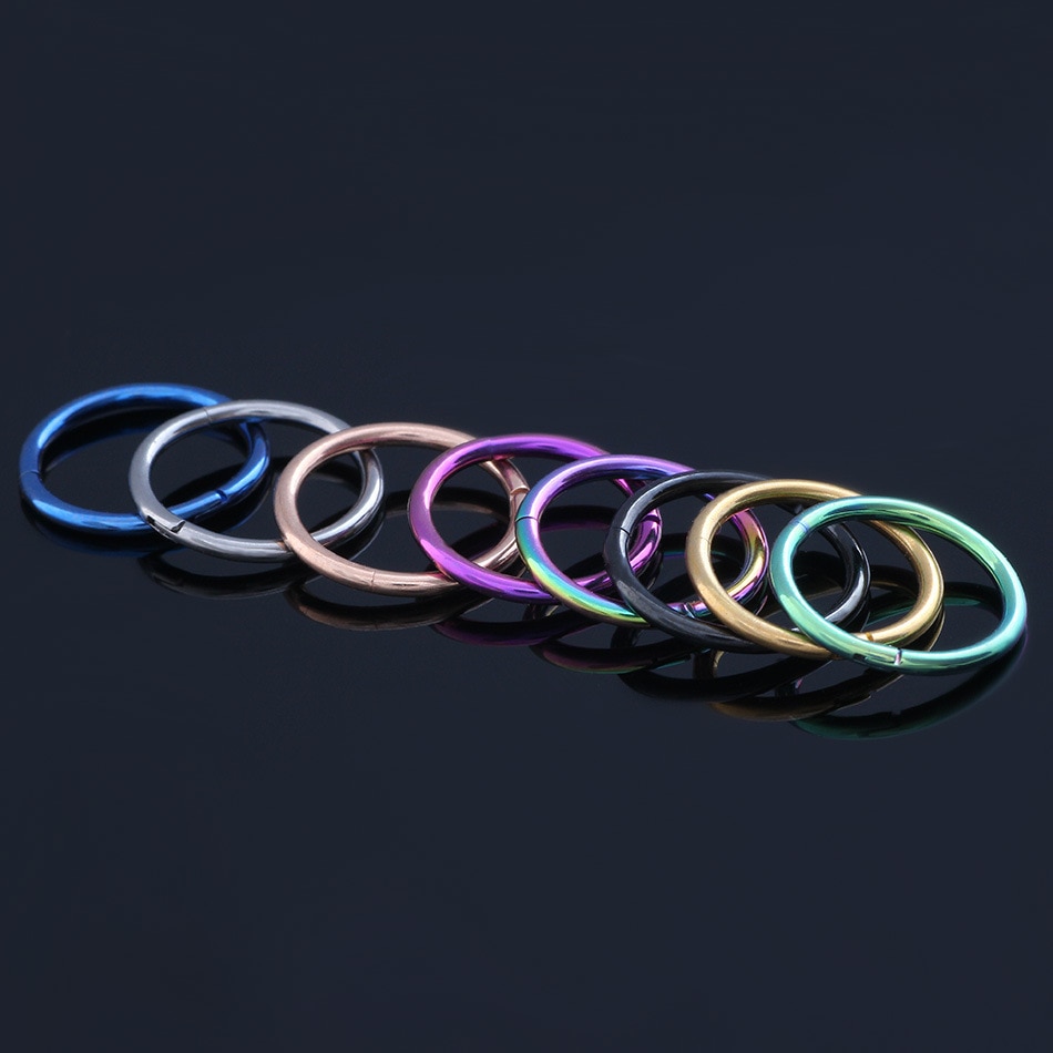 Stainless Steel Piercing Nose Ring Hoop For Women Girls Korean Hinged Segment Earring Nostril Rings Body Punk Jewelry