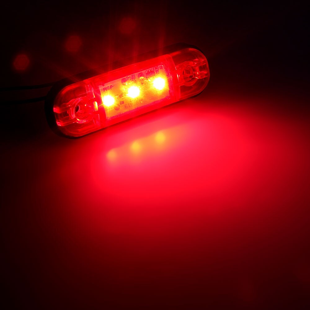 Dc10-30v 3 led markeringsljus varningsljus för lastbil trailer husbil husbil vattentät röd bil pickup lampa