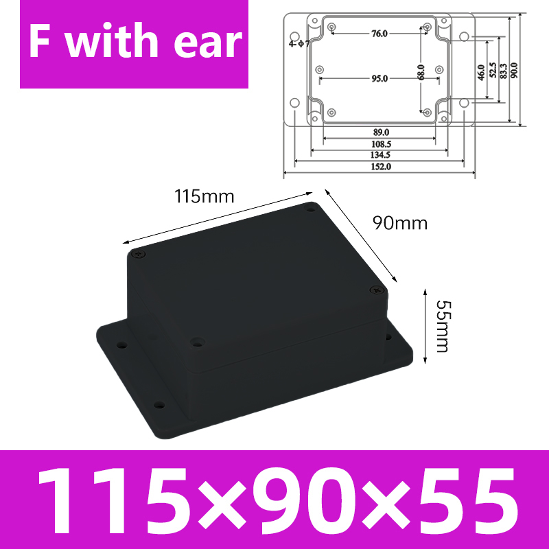 ABS Waterproof Box Housing Electronic Safe Case Plastic Boxes Black Wire Junction Box Plastic Organizer IP67 Waterproof Enclosur: GRAY