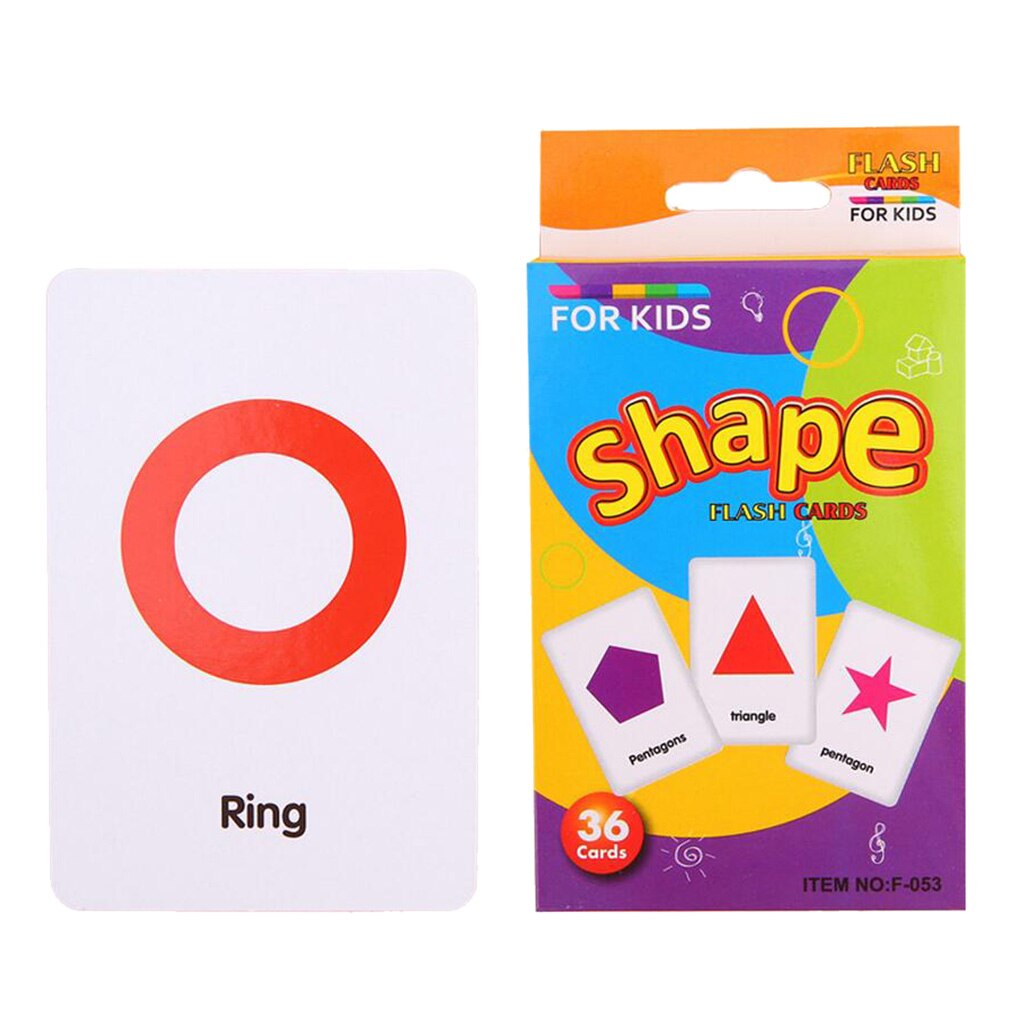 36 Pieces Preschool Educational Flash Cards for Kids Shapes