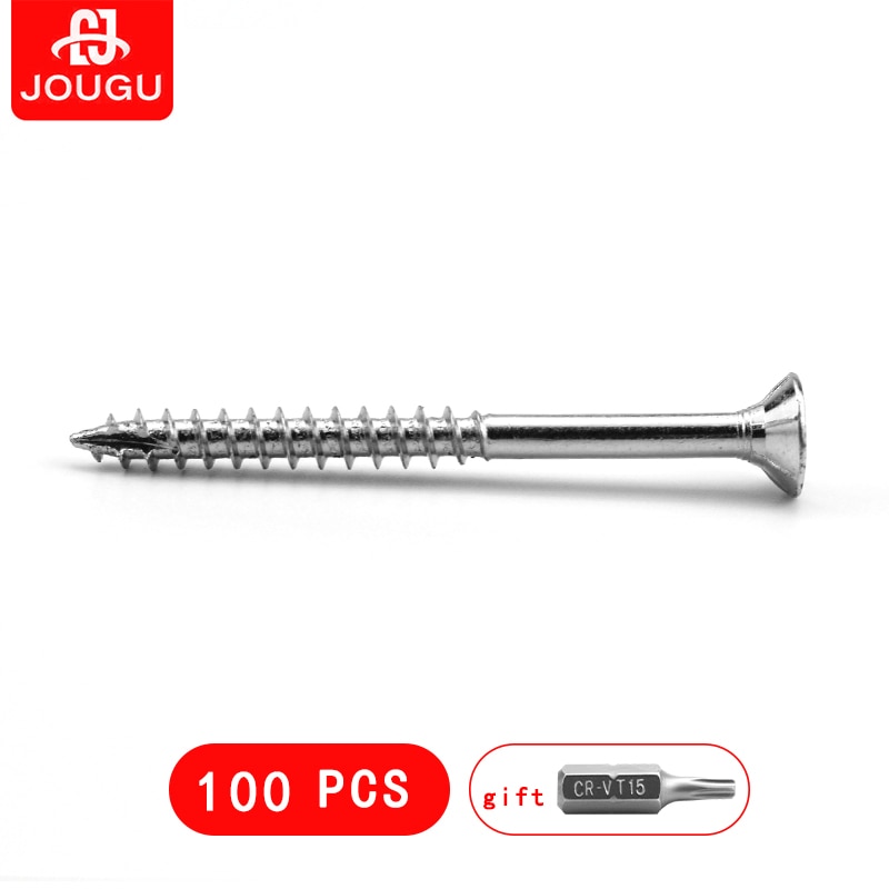 3.5 × 40mm flerbruks kraftinnsats torx forsenkede skruer selvskjærende gjenger kuttet 100 stk  #6 × 1-1/2