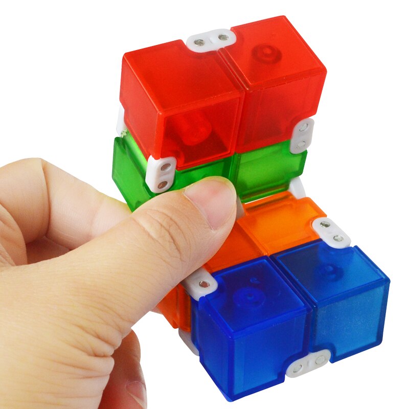 Colorful Cube Plastic Infinity Cube For Stress Relief Anti Anxiety Stress Funny EDC Toys for Children