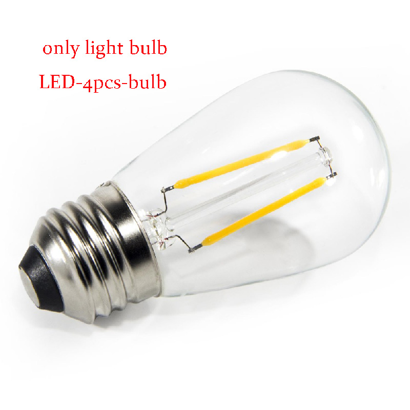 Waterdichte Outdoor 10M10LED & G40 1W Led Lamp Licht Snaar Licht Kan Worden Aangesloten Op Party Tuin Kerst guirlande Cafe: LED-4pcs-Bulb / 220V