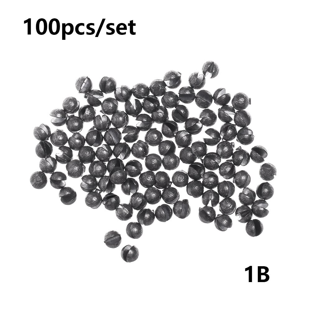 100 stk åbningsmund fiskeri solid cirkulær split shot bly synker krog forbindelse fiske lokke tilbehør: 1b-0.6g