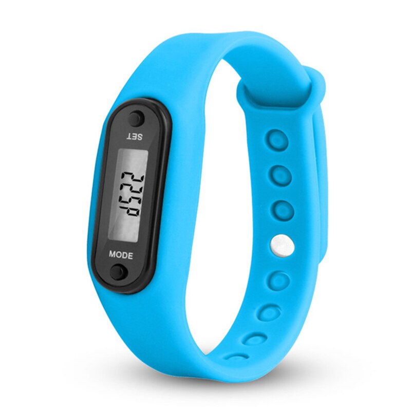 Mini Plastic Pedometer Bracelet Smart Watch Sports Smart Band Step Counter Distance Calorie Calculation Run Step Bracelet: 12 sky blue