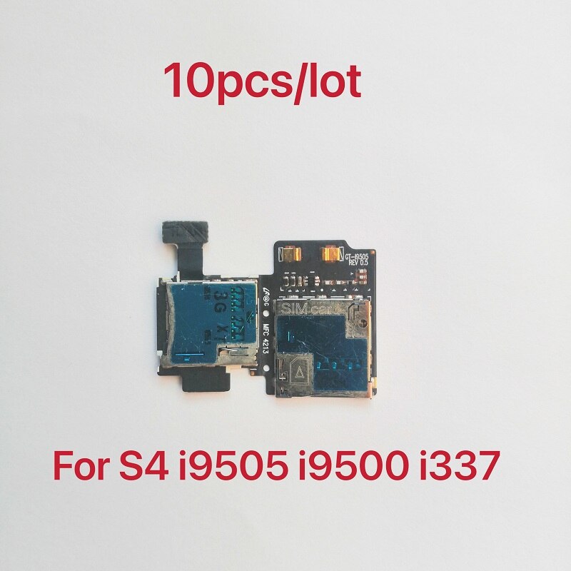 10 stück sim-kartenhalter-flexkabel für samsung galaxy  s4 i9500 i9505 i337 micro-sd-kartenleser-adapter-reparaturteile