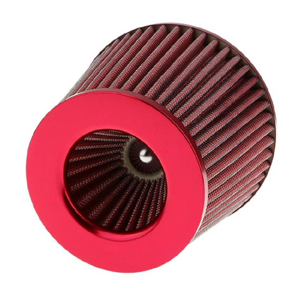 Kit de inducción de entrada de cabeza de hongo de filtro de aire de 75mm cabeza de admisión de alto flujo Modificación de coche filtro de entrada de aire: Rojo