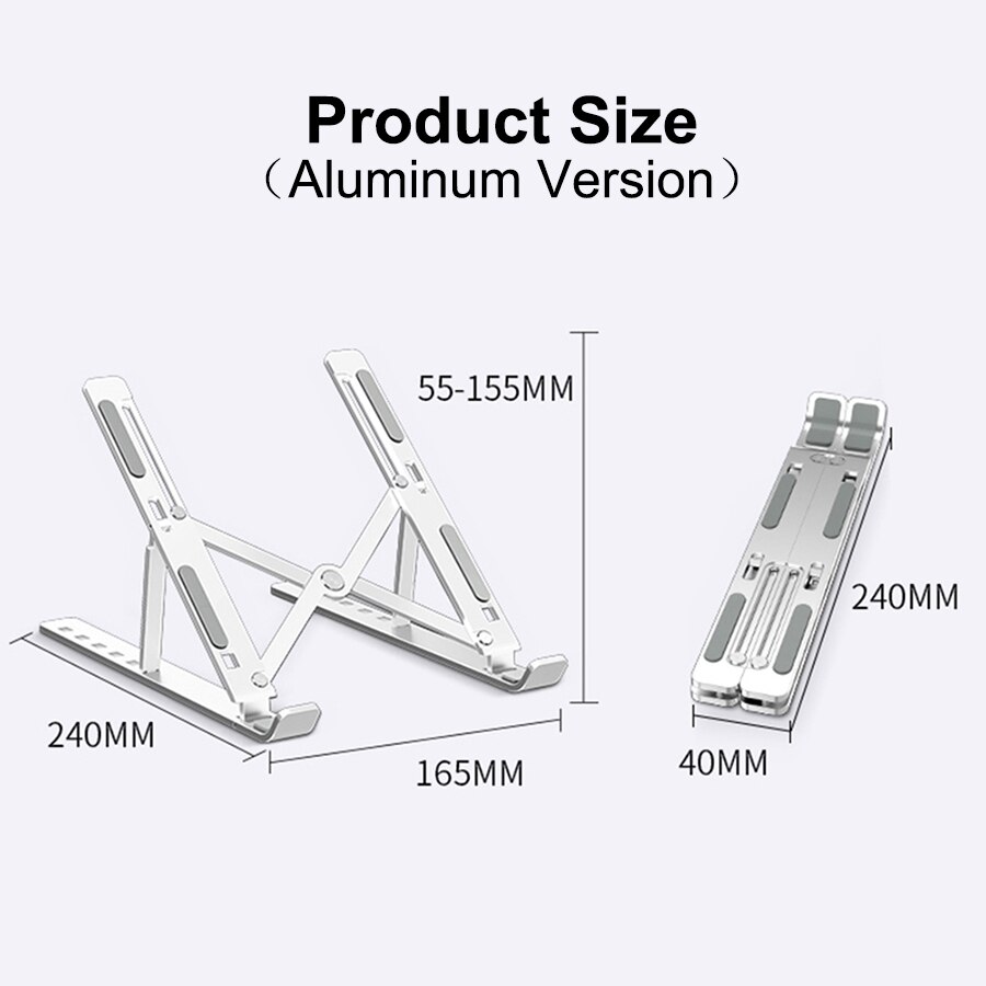 Opvouwbare laptop tafe,Verstelbare Laptop Stand Base Ondersteuning Notebook Houder Voor Macbook Xiaomi Computer Laptop Tafel Draagbare Tablet Stand Voor Laptop