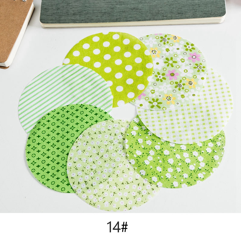 7 unids/lote Hexagonal y redondo yoyo impreso tela de algodón Patchwork telas acolchado para coser muñeca accesorios caseros TJ0425: 14