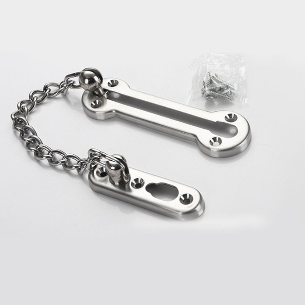 1pc Door Lock Chain Durable Stainless Steel Anti-theft Window Door Deduction Lock for Dormitory Apartment House