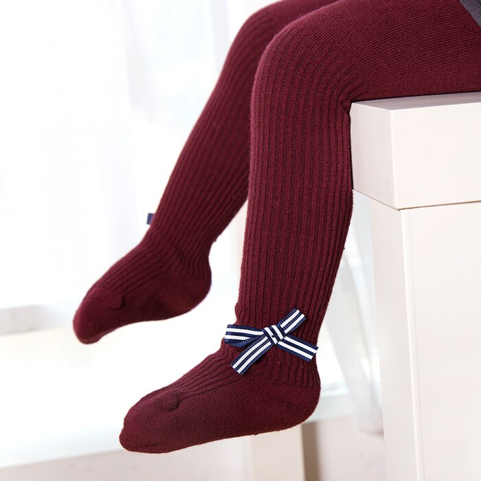 Baby Panty katoen Gebreide kous Lente Herfst Meisjes Panty Leuke Strik Meisjes Grote kont Panty Gratis Shippi: as picture 2 / 24M