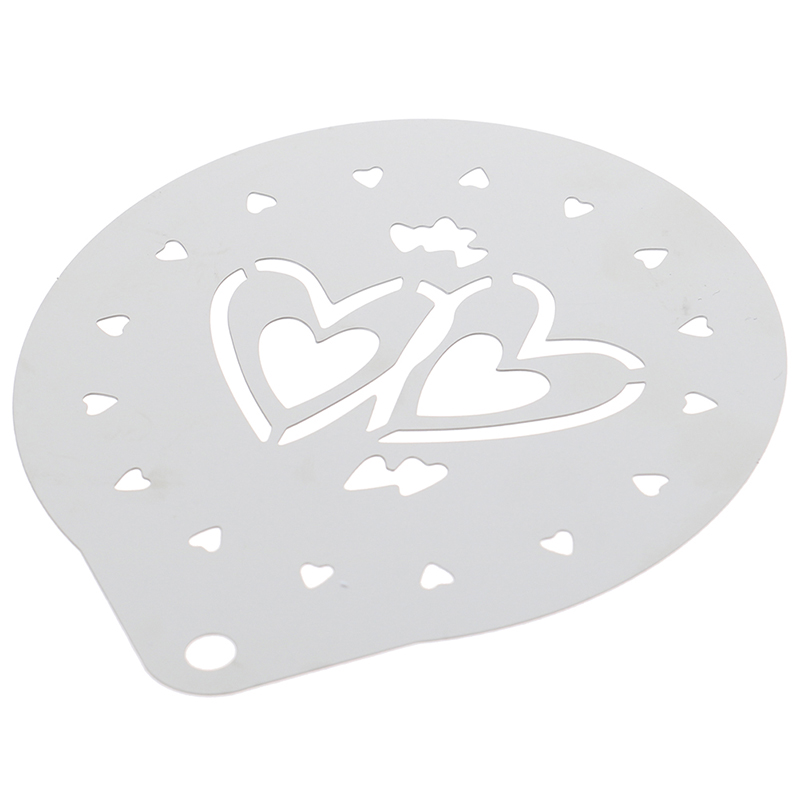 Two hearts Stainless Steel Metal Chocolate Coffee Art Mould Coffee Stencils Love