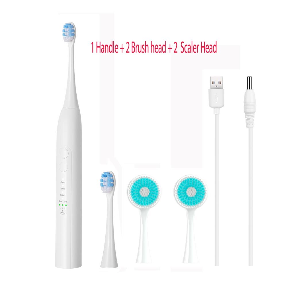 Sonic elektrisk tannbørste oppladbar brosse en tannbørste ultrasonisk ansiktsrensebørste erstatning tannskalerhode