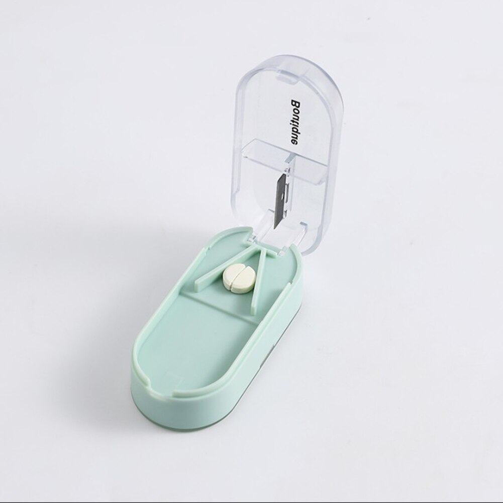 Divide Compartment Storage Box Portable Medicine Case Container Tablets Dispenser Organizer Crusher Box