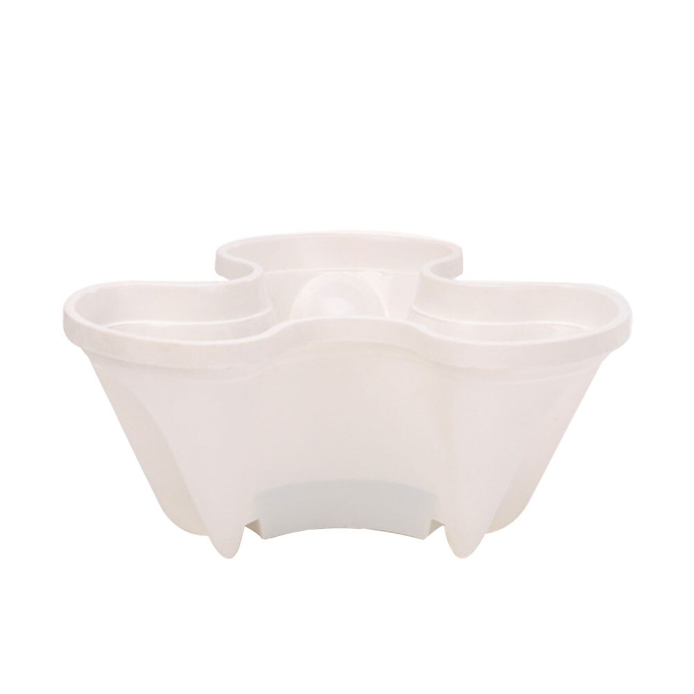 Dimensional Three-petal Flower Pot Strawberry Basin Multi-layer Superimposed Cultivation Pot Vegetable Melon Fruit Planting Pot: White