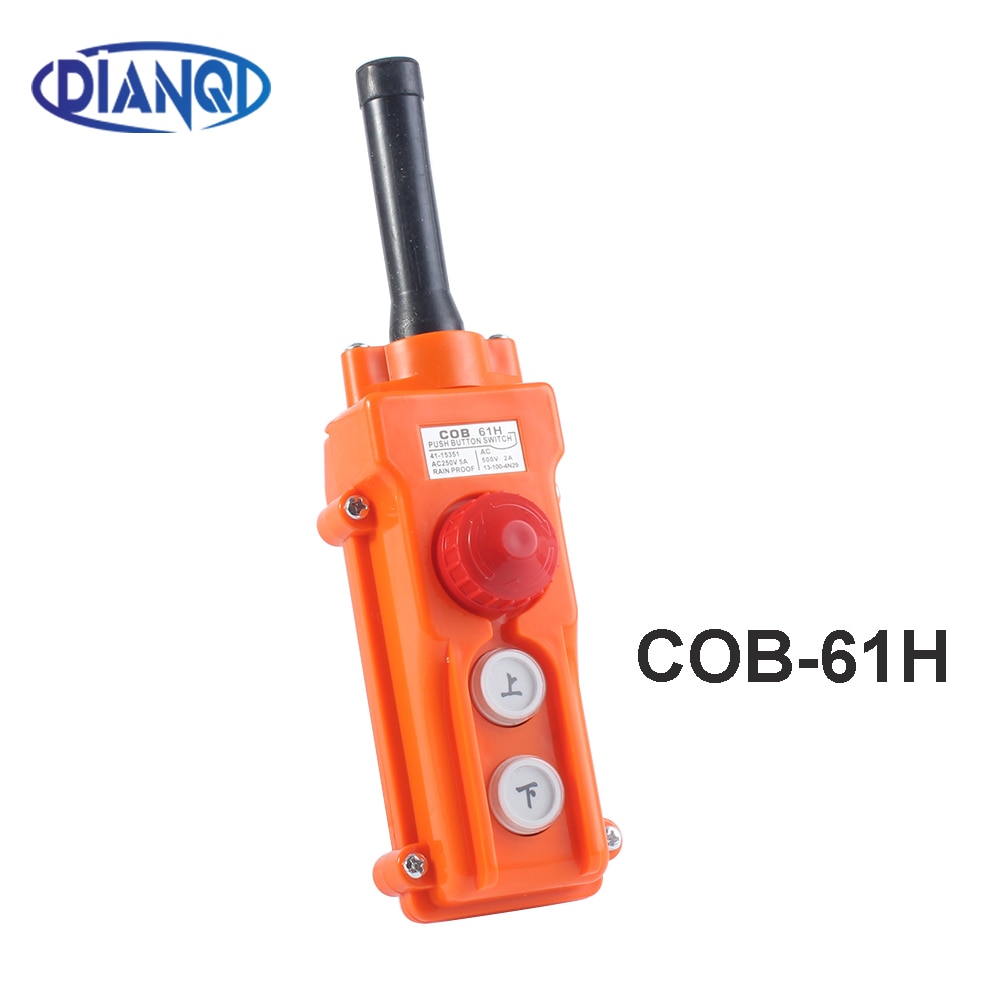 cob Rainproof Up-down Pushbutton Crane Hoist Switch ,Waterproof COB-61h push button switch