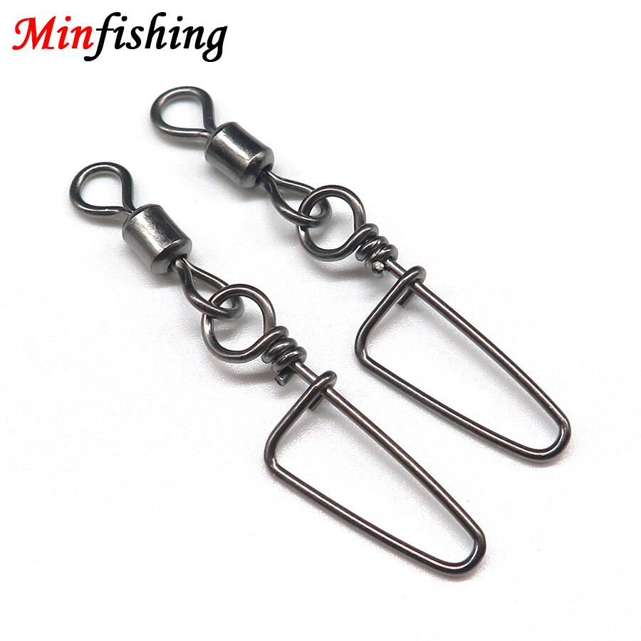 Minfishing 25 st/lot svivlar fiske ms+hx rullande svirvel med båge karbinhake locktillbehör fiskeredskap